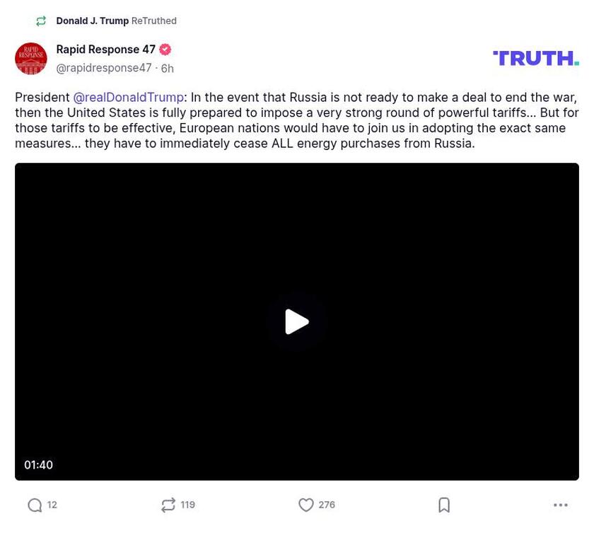 Post image from Donald Trump