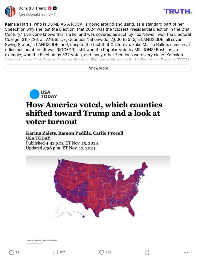 Post image from Donald Trump