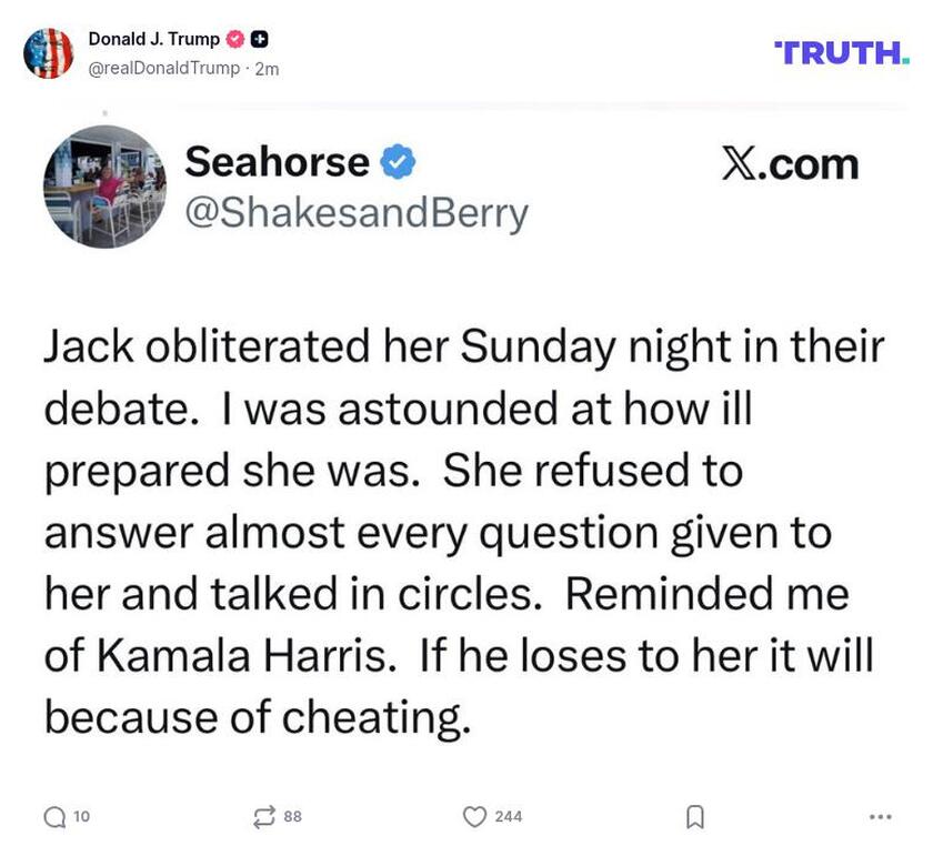 Post image from Donald Trump