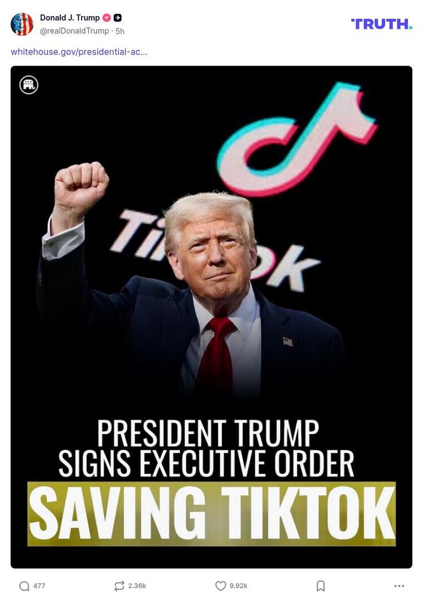 Post image from Donald Trump