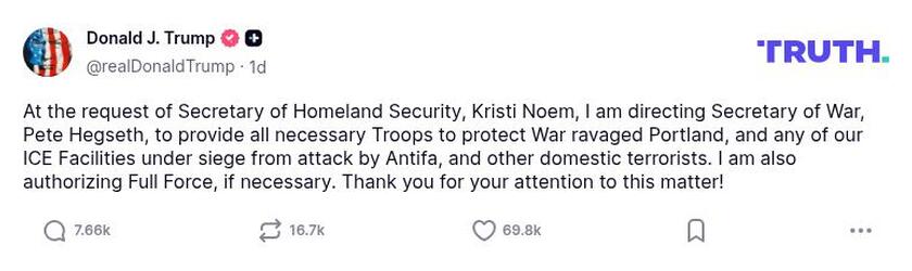 Post image from Donald Trump