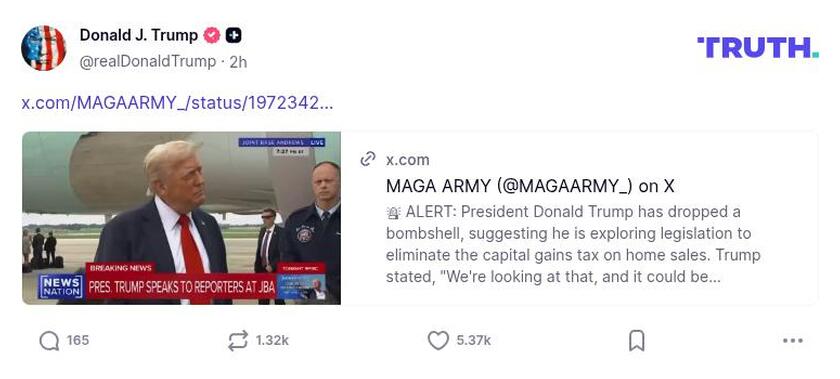 Post image from Donald Trump