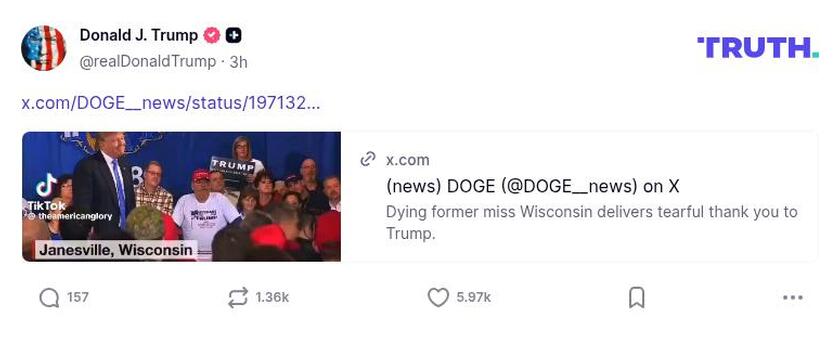 Post image from Donald Trump