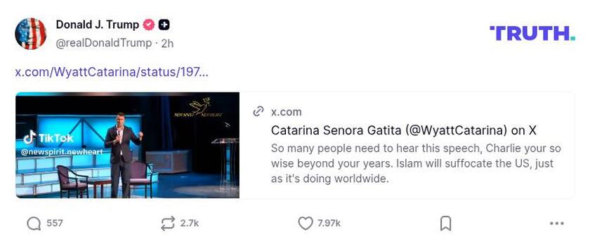 Post image from Donald Trump