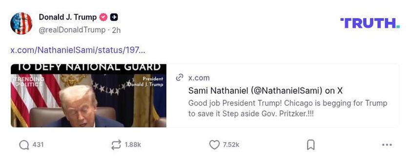 Post image from Donald Trump