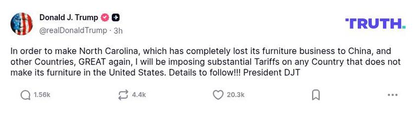 Post preview from Donald Trump