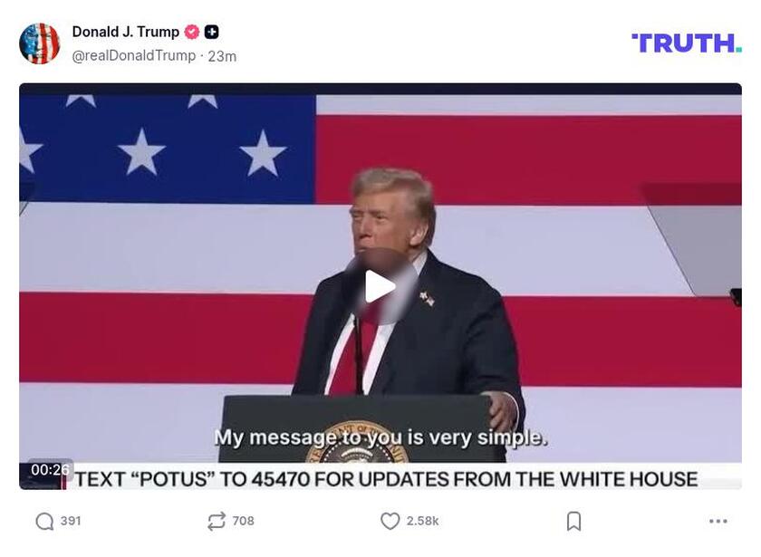 Post image from Donald Trump