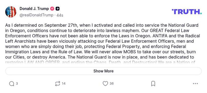 Post preview from Donald Trump