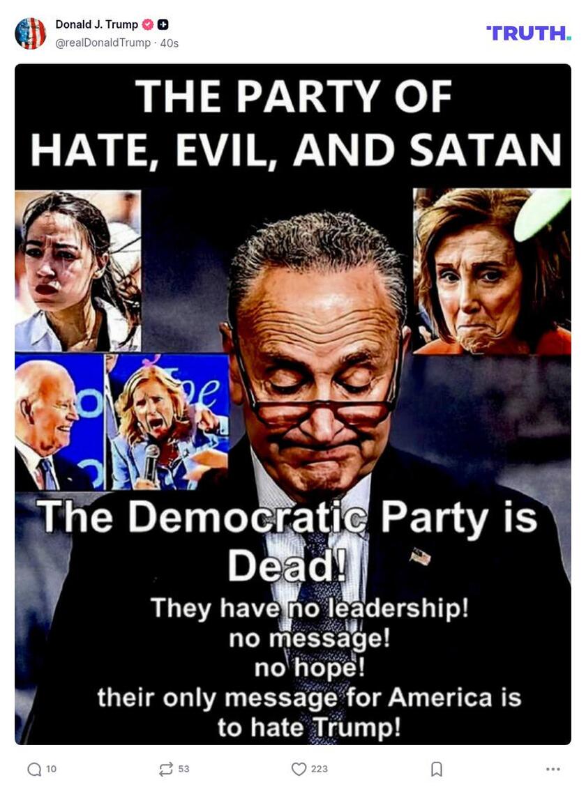 Post image from Donald Trump