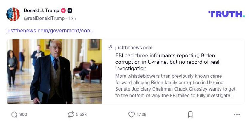 Post preview from Donald Trump