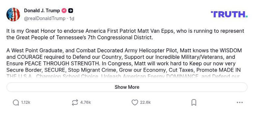 Post image from Donald Trump