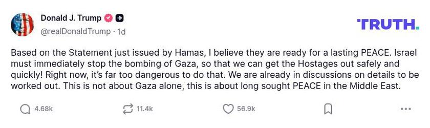 Post preview from Donald Trump