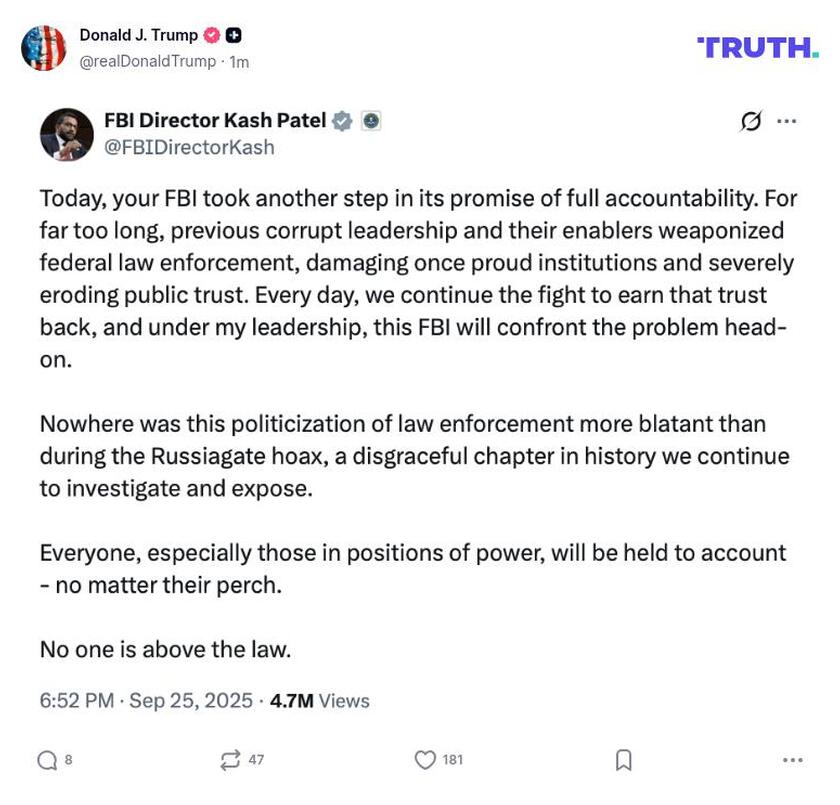 Post image from Donald Trump