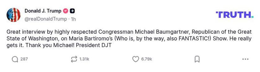 Post image from Donald Trump