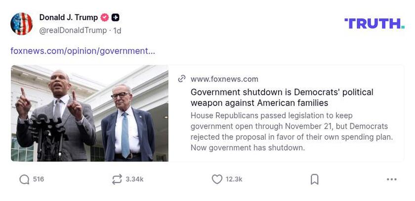 Post image from Donald Trump