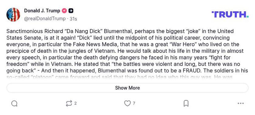 Post image from Donald Trump