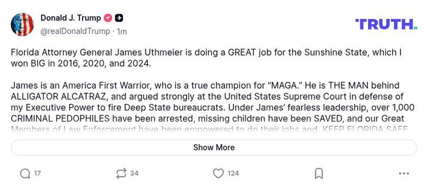 Post image from Donald Trump