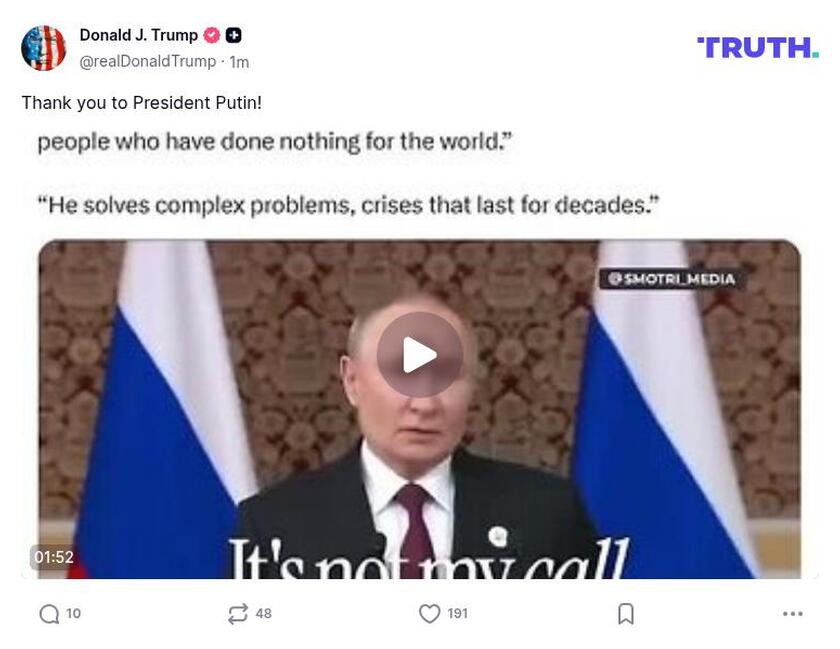 Post preview from Donald Trump