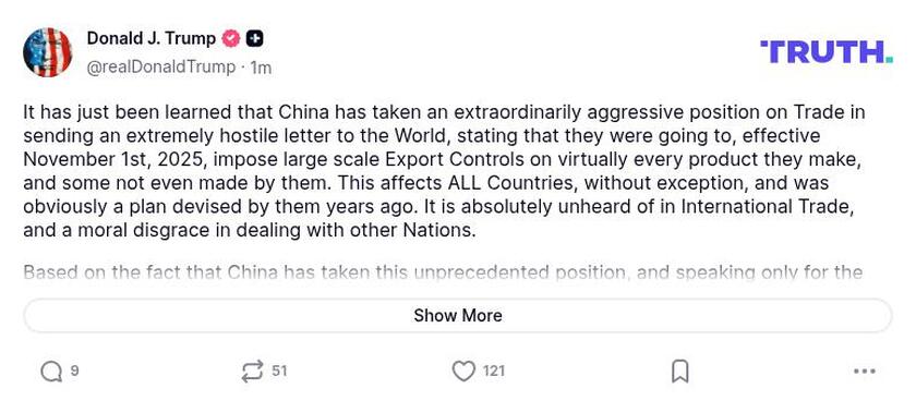 Post preview from Donald Trump