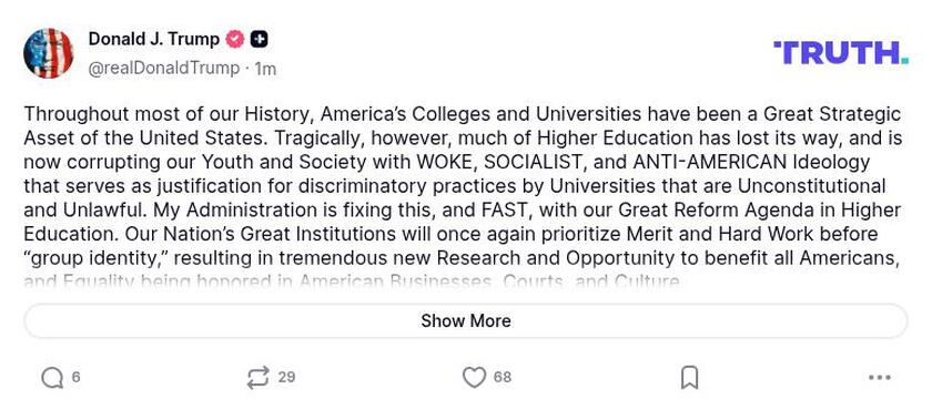 Post image from Donald Trump