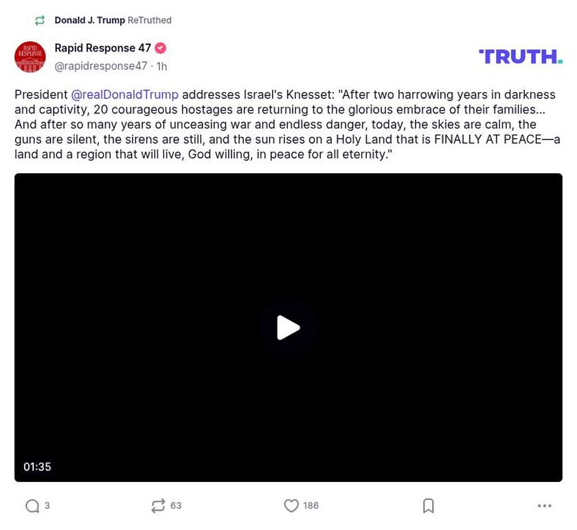 Post preview from Donald Trump