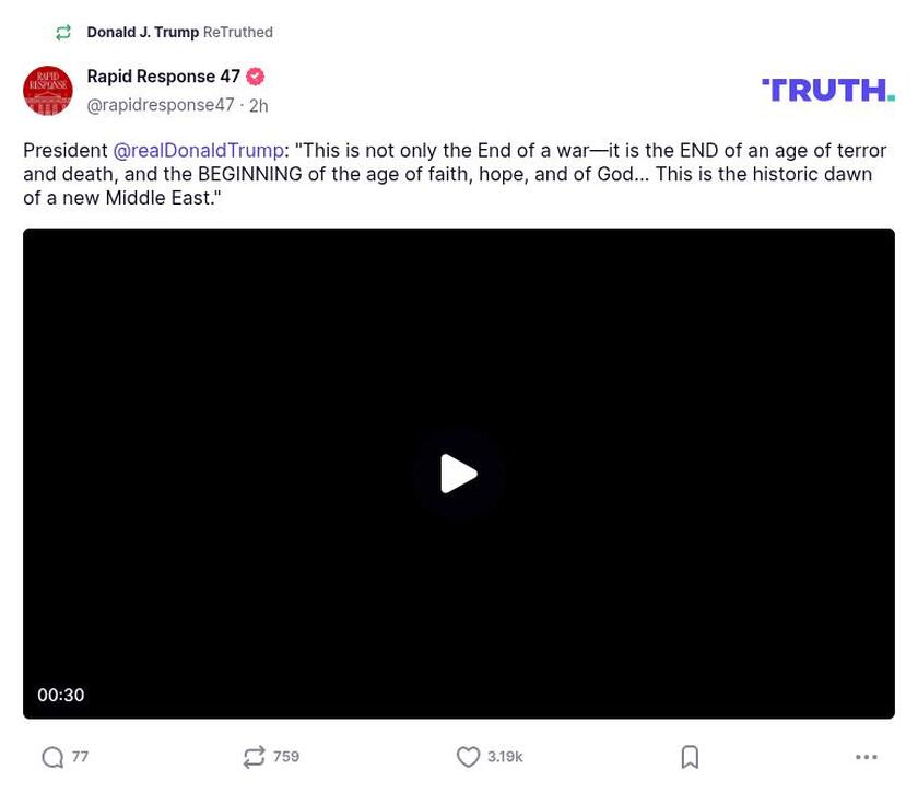 Post image from Donald Trump