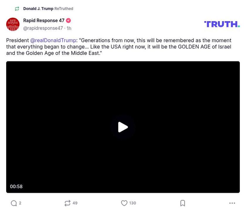 Post preview from Donald Trump