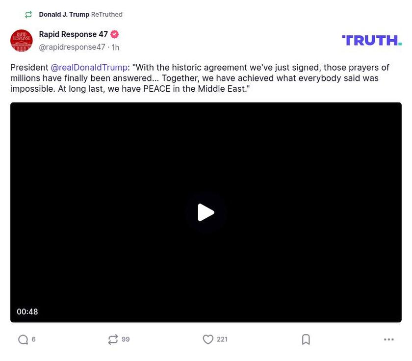 Post image from Donald Trump