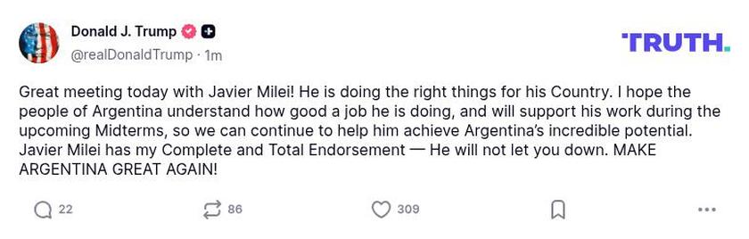 Post image from Donald Trump