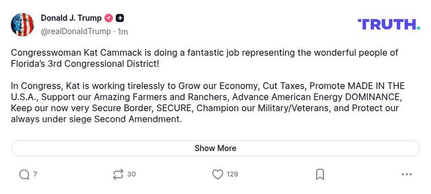 Post image from Donald Trump