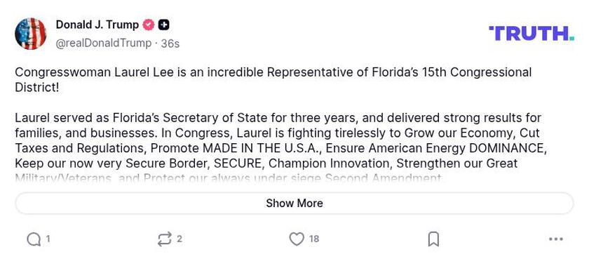 Post image from Donald Trump