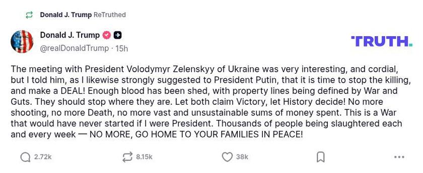 Post preview from Donald Trump