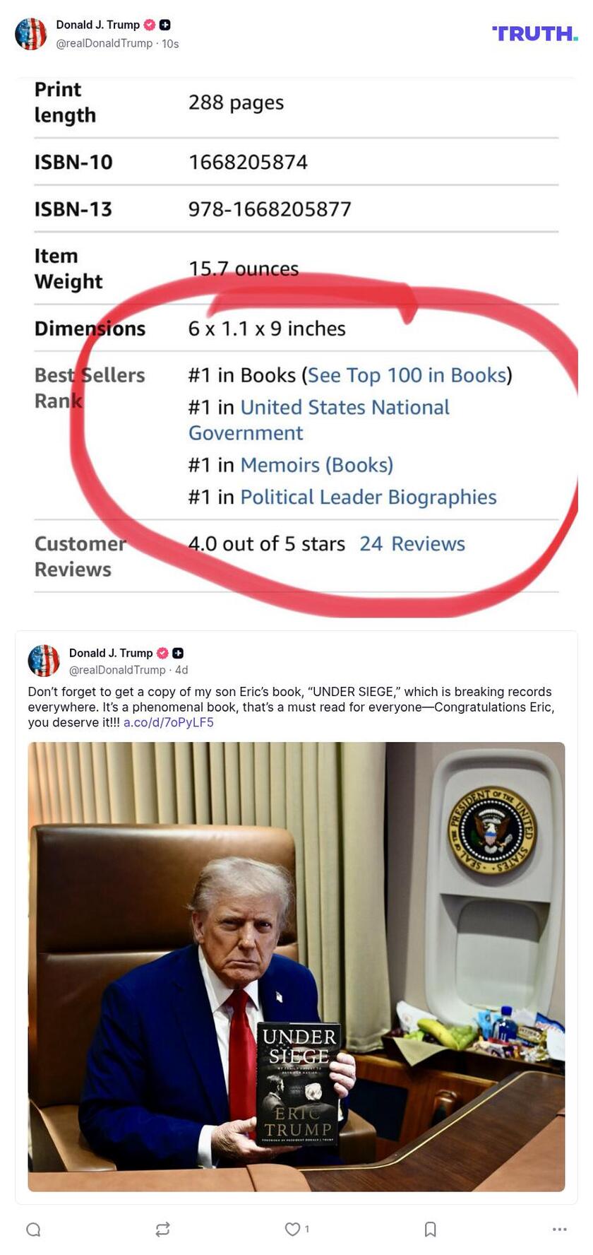 Post image from Donald Trump