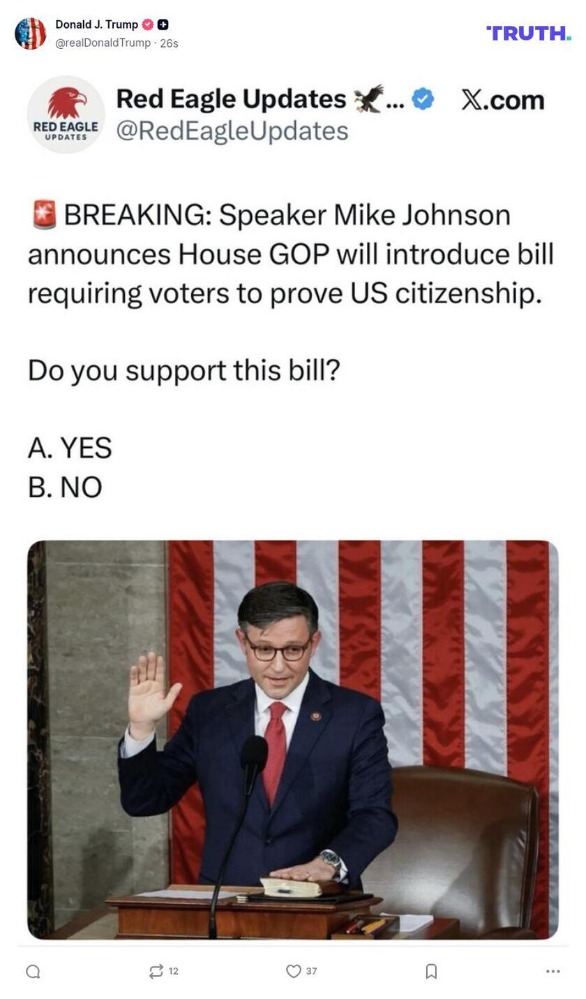 Post image from Donald Trump