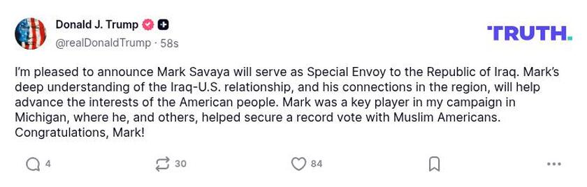 Post image from Donald Trump