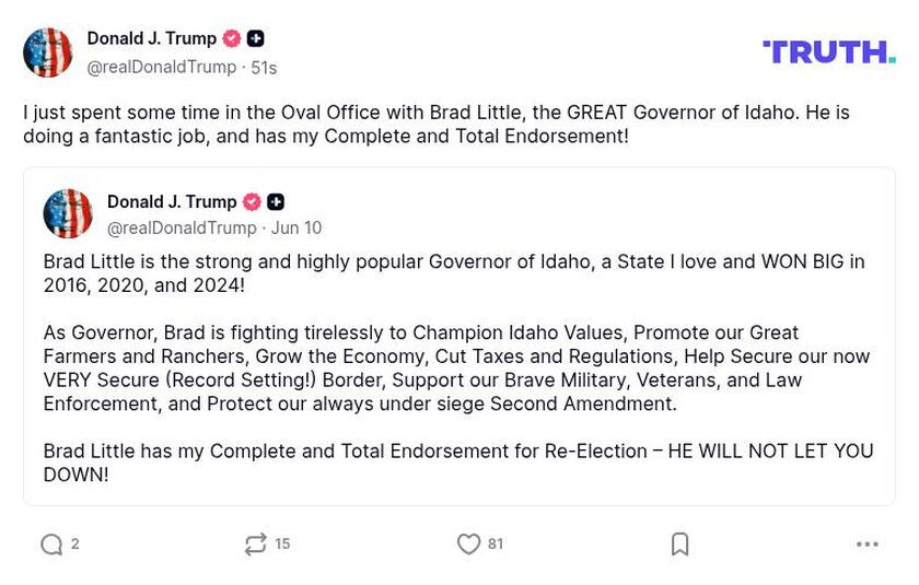 Post image from Donald Trump