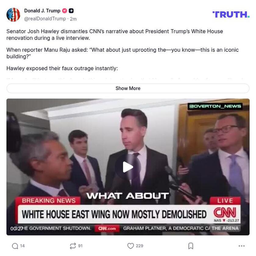 Post preview from Donald Trump