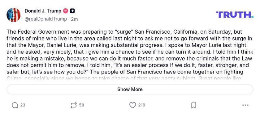 Post image from Donald Trump