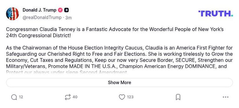 Post image from Donald Trump