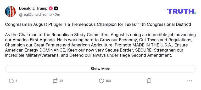 Post image from Donald Trump