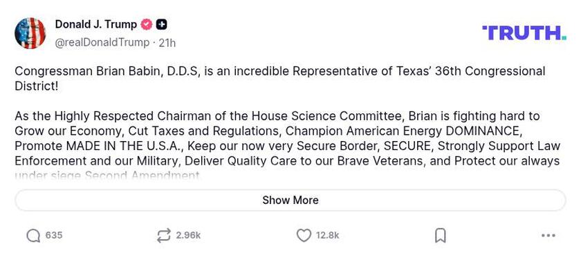 Post image from Donald Trump