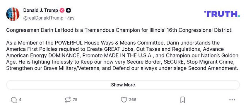 Post image from Donald Trump