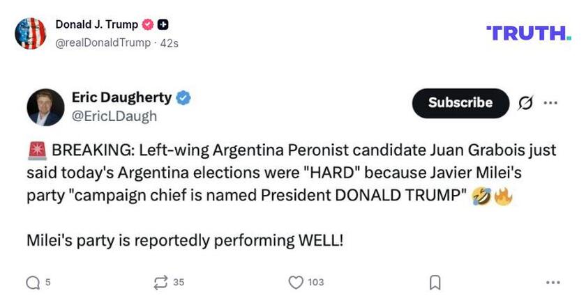 Post image from Donald Trump