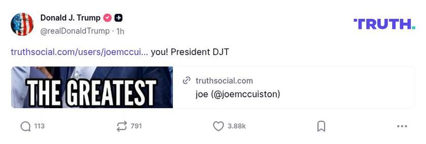 Post image from Donald Trump