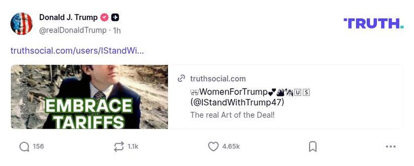 Post image from Donald Trump