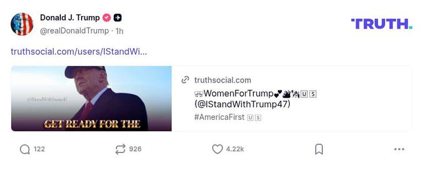 Post image from Donald Trump