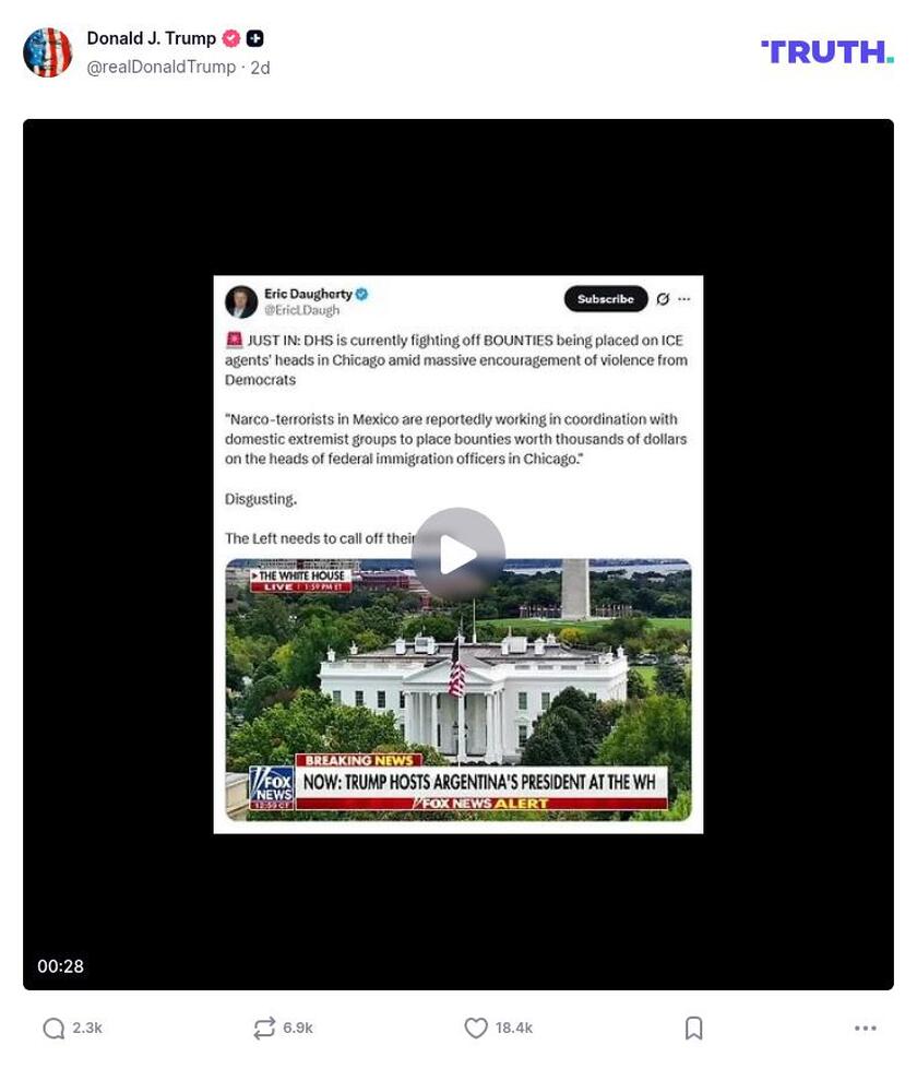 Post image from Donald Trump