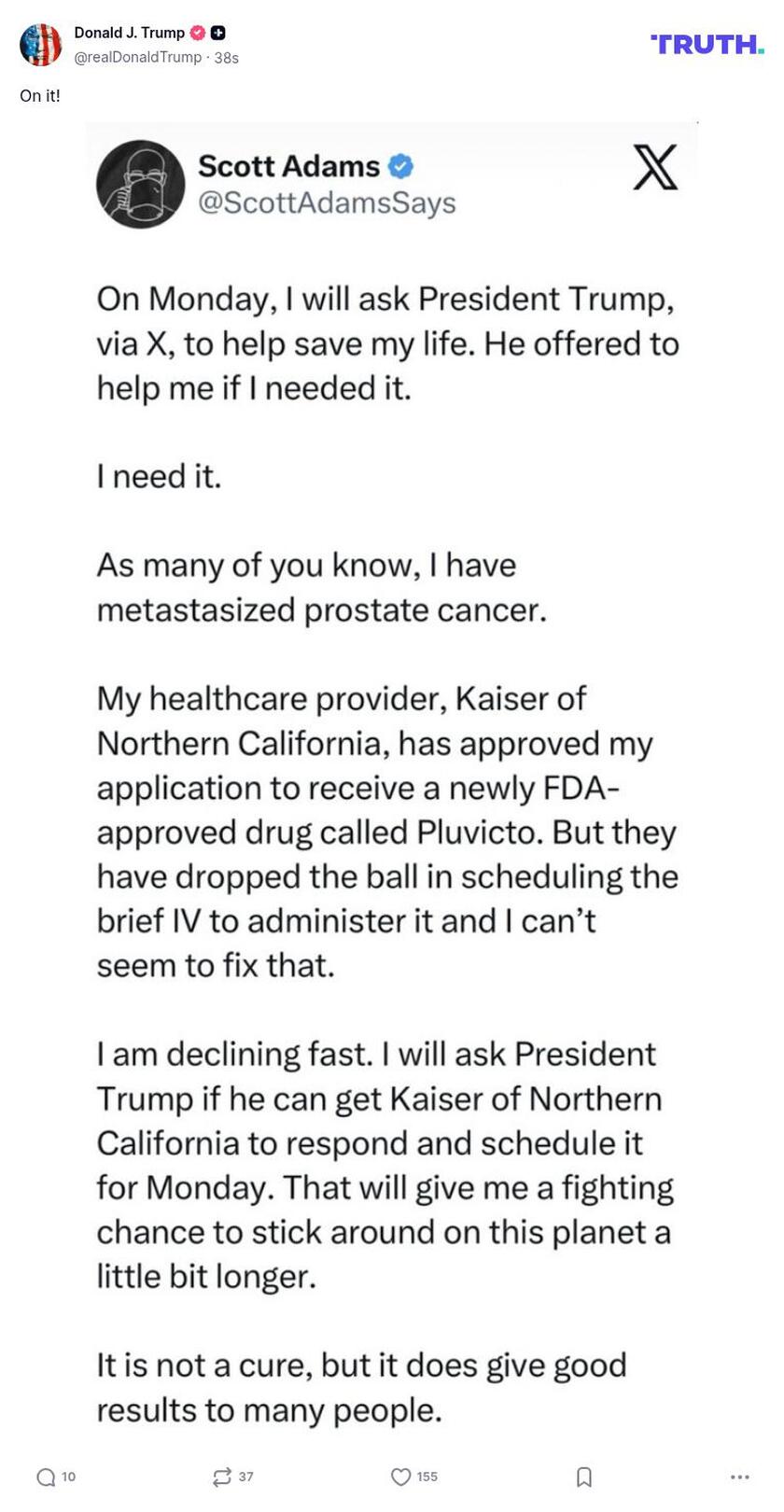 Post image from Donald Trump