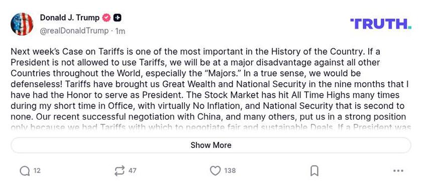 Post preview from Donald Trump