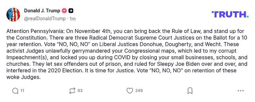 Post preview from Donald Trump